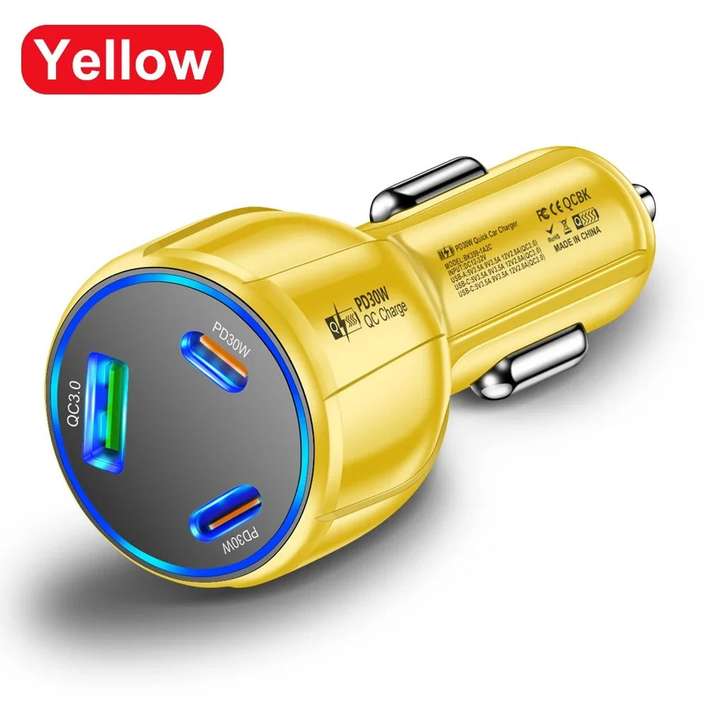 chargeur allume cigare jaune