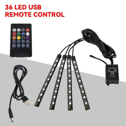 36 Led interieur voiture , câble USB et télécommande