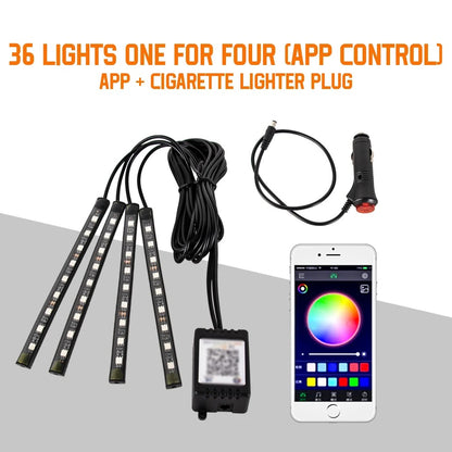 36 Led interieur voiture , prise allume cigare et contrôle application