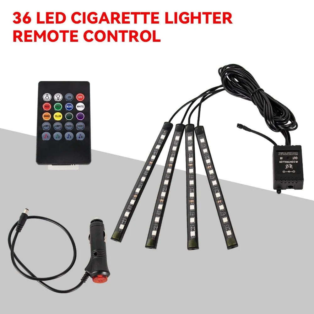 36 Led interieur voiture , prise allume cigare et télécommande