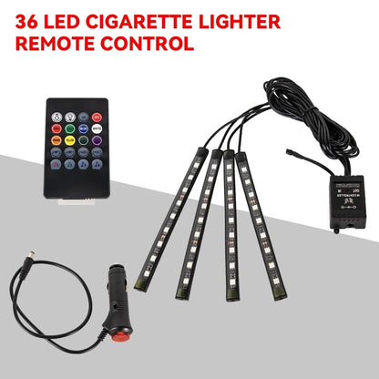 36 Led interieur voiture , prise allume cigare et télécommande
