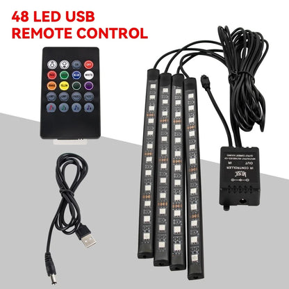 48 Led interieur voiture , câble USB et télécommande