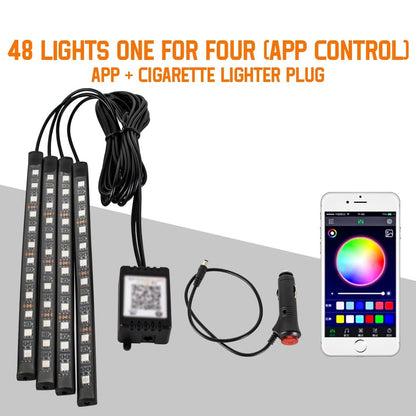 48 Led interieur voiture , prise allume cigare et contrôle application
