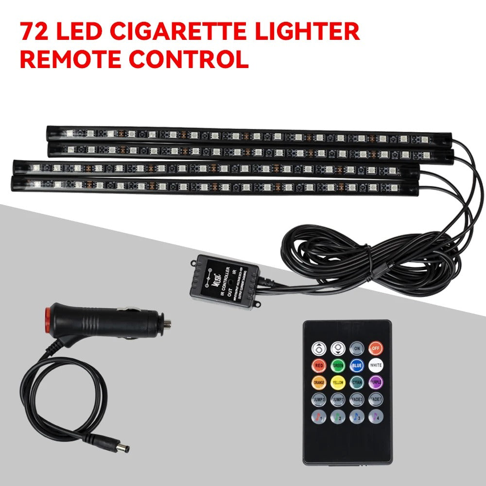 72 Led interieur voiture , prise allume cigare et télécommande