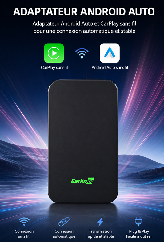 adaptateur android auto sans fil permettant de convertir Android Auto et CarPlay filaires en connexion sans fil