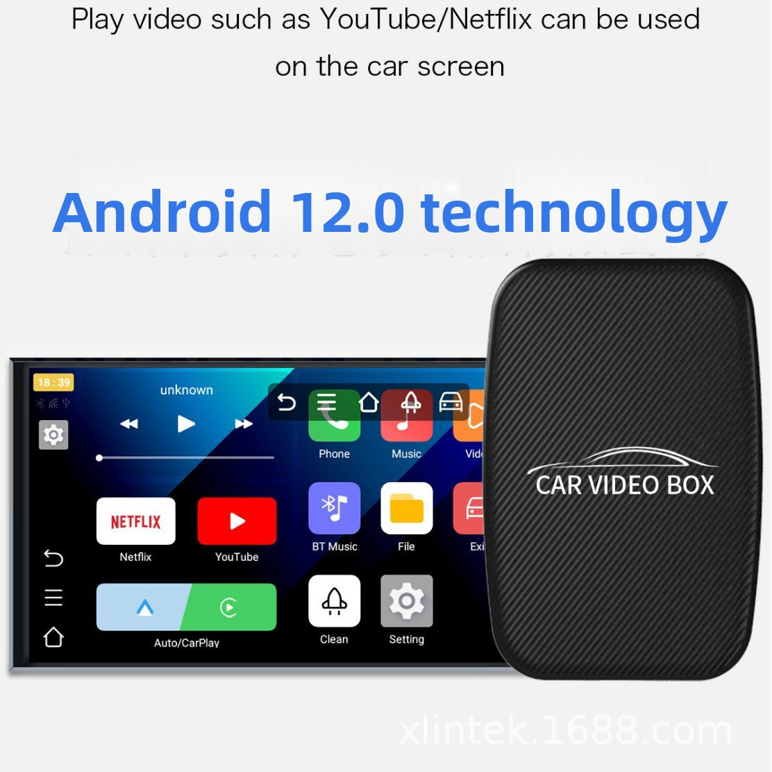 Adaptateur CarPlay sans fil android avec boitier vidéo