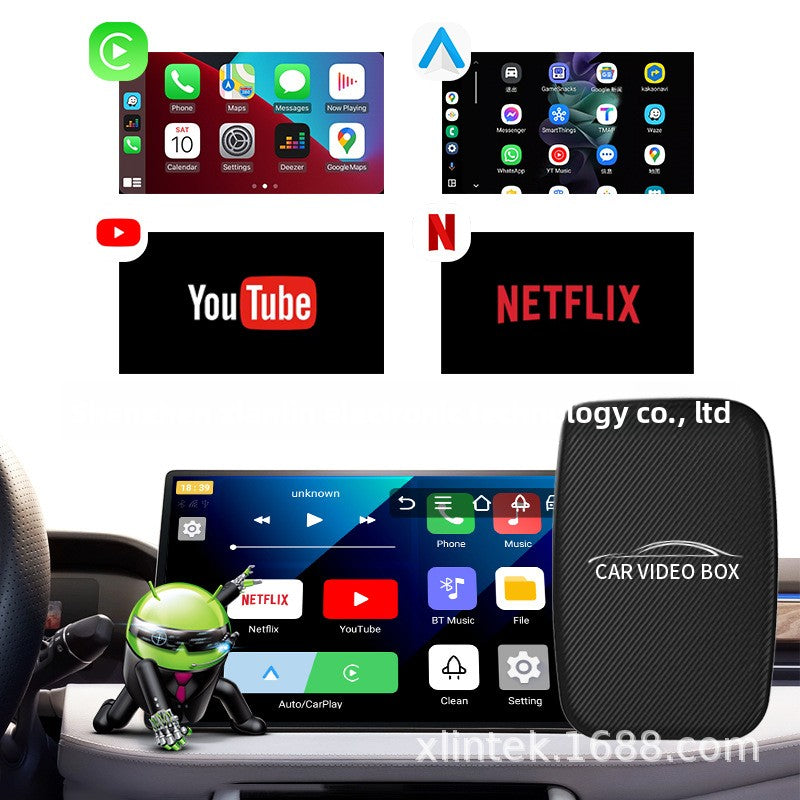 Adaptateur CarPlay sans fil support You Tube, Netflix , avec le boitier vidéo 