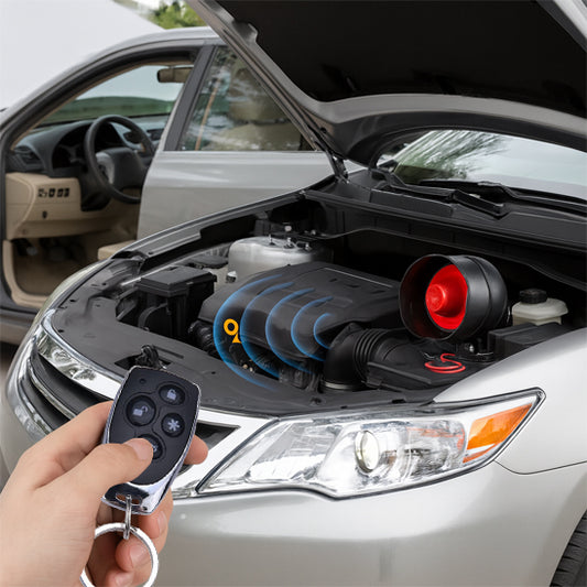 Alarme pour voitures installé dans le capot voiture activé