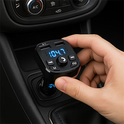 Allume cigare bluetooth branché en voiture avec réglage fréquence FM