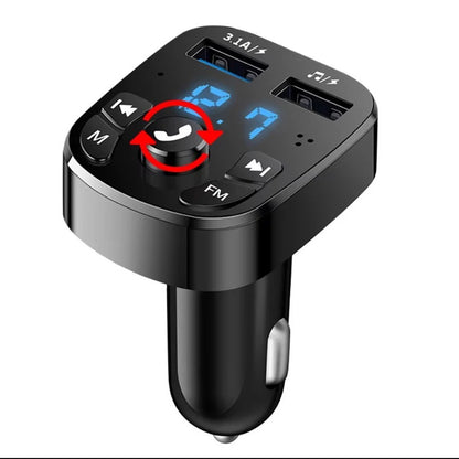 Allume cigare bluetooth  type bouton rotatif pour appels,  FM ,recharge rapide USB