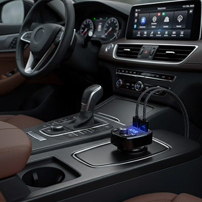 Allume cigare bluetooth voiture installé avec double recharge USB 