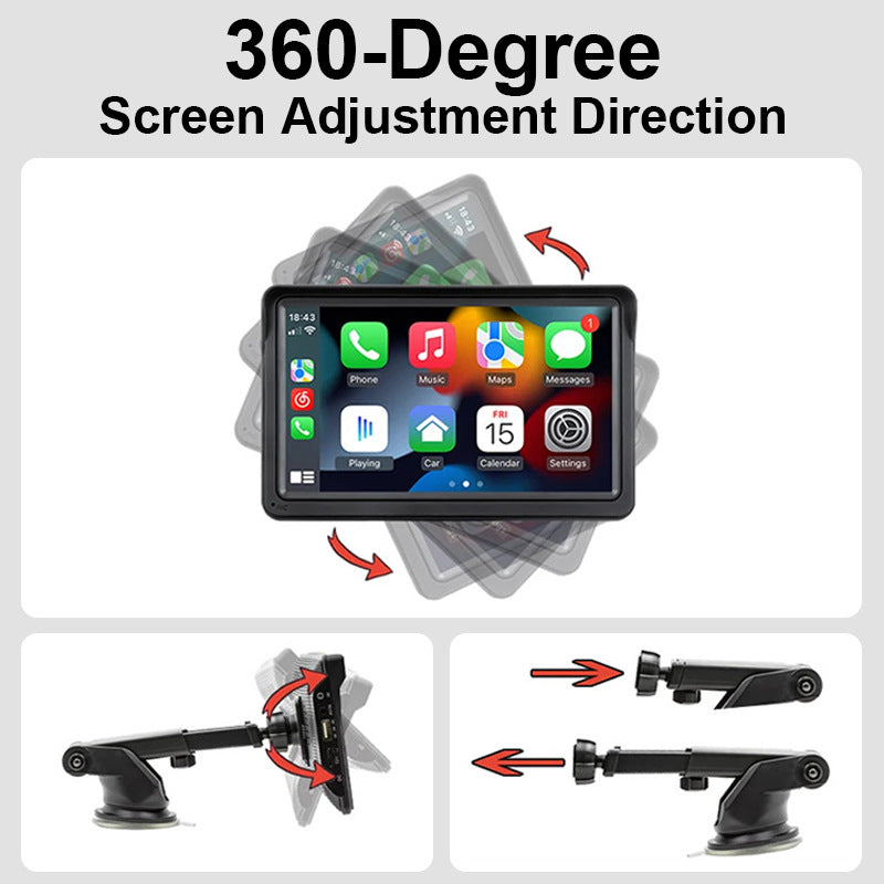 Autoradio bluetooth  en rotation 360dégré plus support