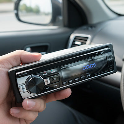 Autoradio Bluetooth voiture DIN 5.0 avec écran numérique en main conducteur 