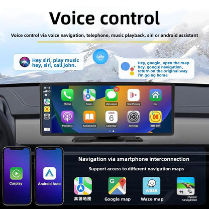 Autoradio carplay sur tableau de bord navigation maps et via smartphone interconnexion