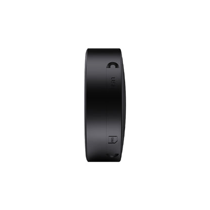 Balise GPS compacte ,noir, de forme ronde en position latérale