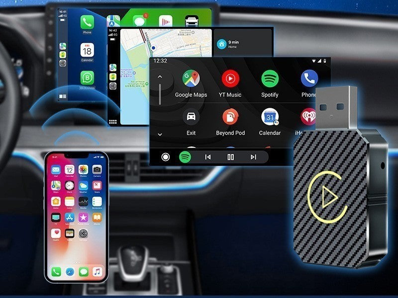 boitier carplay permettant de convertir Android Auto et CarPlay filaires en connexion sans fil 