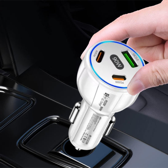 Chargeur allume cigare blanc  branché