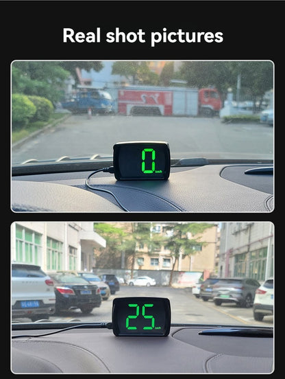 Compteur de vitesse pour voiture  sur le tableau de bord, offrant un affichage digital de la vitesse de 0 à 25.