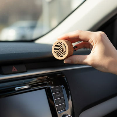 Conducteur installe diffuseur de parfum