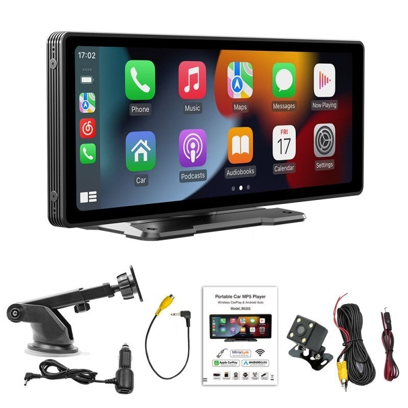 Kit lecteur mp5 pour voiture , câbles , camera de recul, prise allume cigare , guide, support