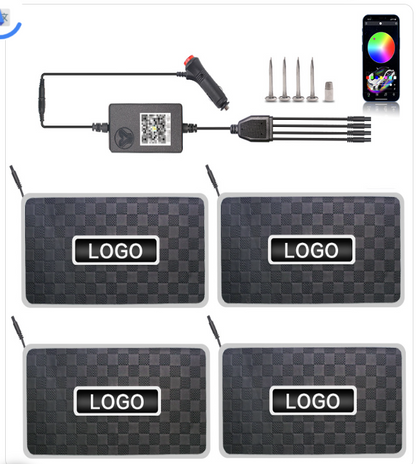 Kit motif2  Tapis de sol voiture  4 en 1 avec  allume-cigare , contrôle smartphone , vis