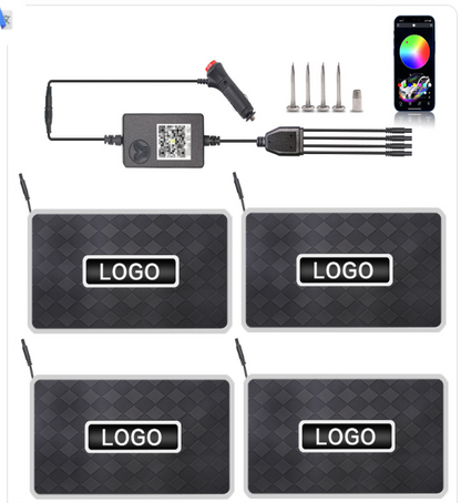 Kit motif3  Tapis de sol voiture  4 en 1 avec  allume-cigare , contrôle smartphone , vis