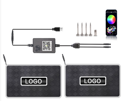 Kit motif5  Tapis de sol voiture  2 en 1 avec  USB , contrôle smartphone , vis