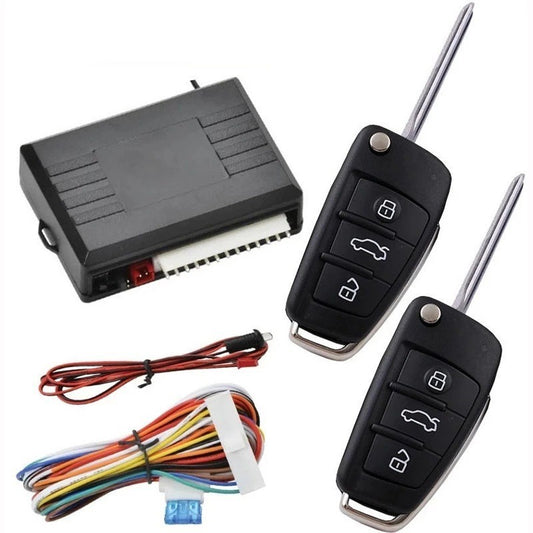 Kit verrouillage centralisé modèle A comprend 1 boite commande 2 télécommandes 1 jeu fils 1 indicateur LED