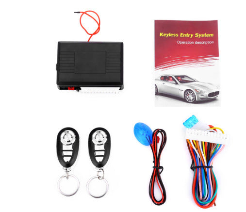 Kit verrouillage centralisé modèle G comprend 1 boite commande 2 télécommandes 1 jeu fils 1 indicateur LED 1 manuel d'utilisation