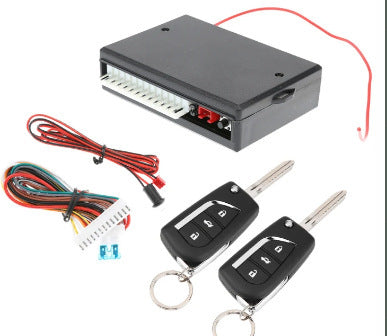 Kit verrouillage centralisé modèle H comprend 1 boite commande 2 télécommandes 1 jeu fils 1 indicateur LED
