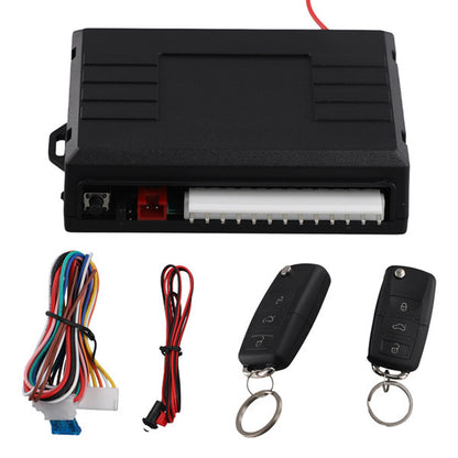 Kit verrouillage centralisé modèle J comprend 1 boite commande 2 télécommandes 1 jeu fils 1 indicateur LED