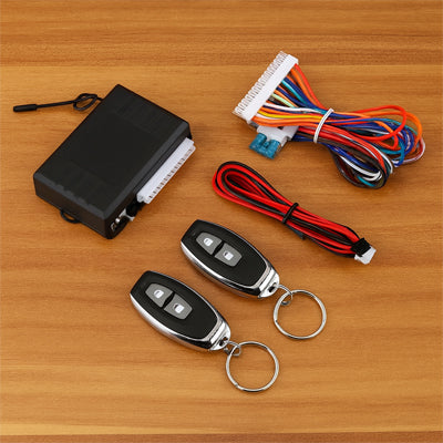 kit voiture alarme boitier commande deux télécommandes fil connexion LED