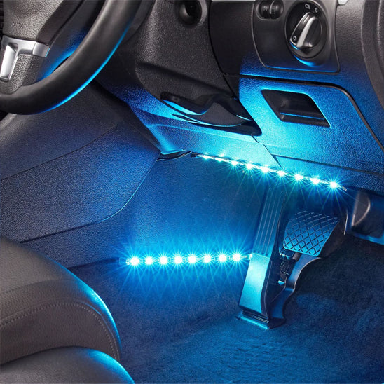 Led interieur voiture couleur bleu allumé