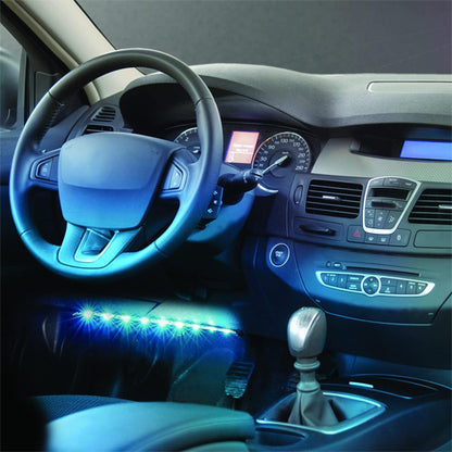 Led interieur voiture couleur bleu installé et allumé