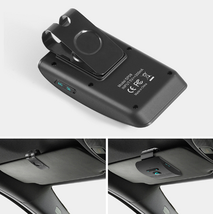 Pare soleil voiture Bluetooth mains libres fixé  sur pare soleil voiture