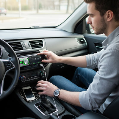 Passager charge smartphone avec autoradio bluetooth 