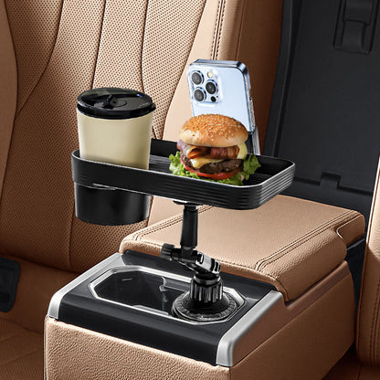 Plateau pour voiture installé dans habitacle voiture portant gobelet hamburger smartphone
