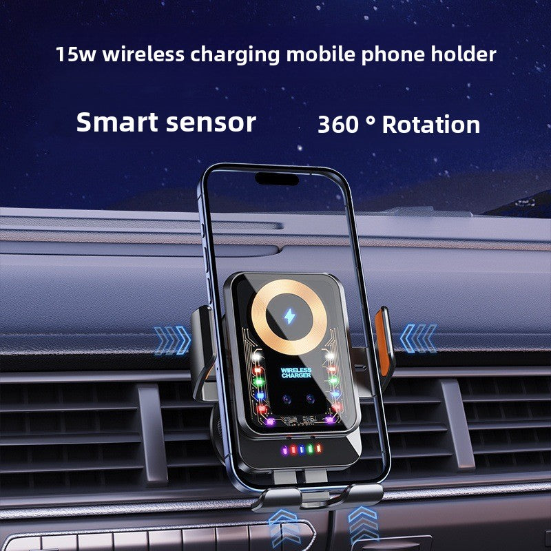 support de téléphone voiture avec charge sans fil couvercle coulissant