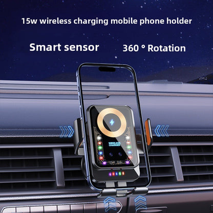 support de téléphone voiture avec charge sans fil couvercle coulissant