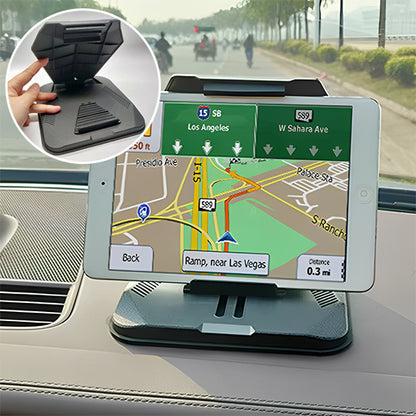 support téléphone voiture antidérapant sur tableau de bord avec tablette  horizontal en navigation