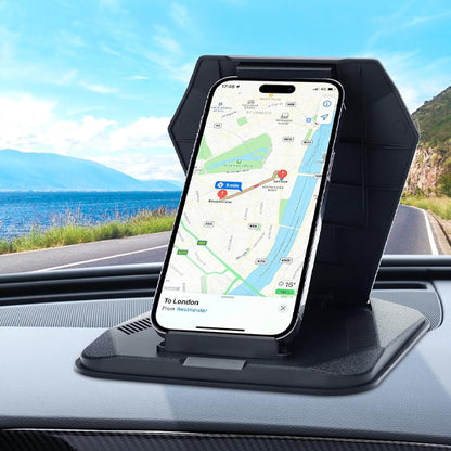 support téléphone voiture fixé sur tableau de bord avec smartphone en navigation