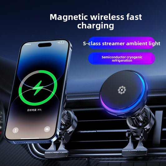 Support voiture pour téléphone fixé sur grille aération smartphone en charge rapide