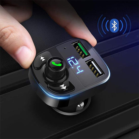 Transmetteur Bluetooth voiture avec écran led, connexion Bluetooth  installé sur prise allume-cigare par conducteur
