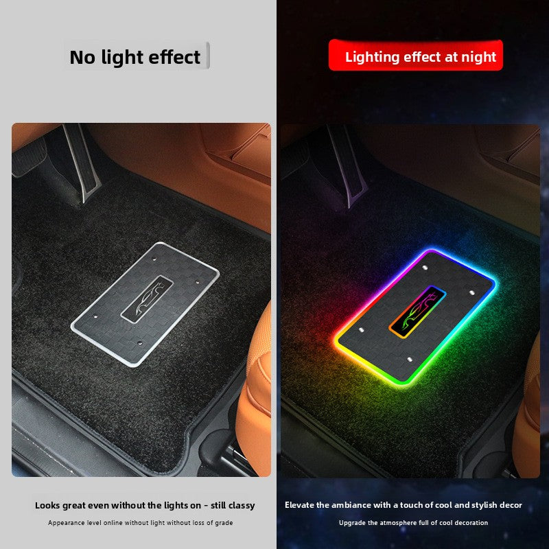 Tapis de sol voiture avec sans lumière et tapis avec lumière géométrique de nuit