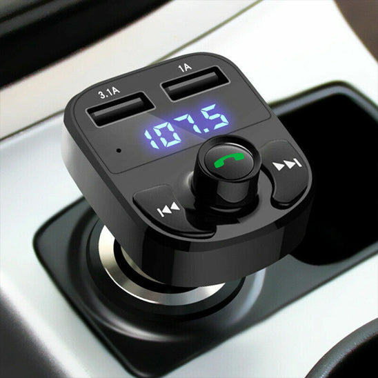Transmetteur Bluetooth voiture avec transmetteur FM, écran numérique et ports USB