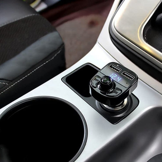 Transmetteur Bluetooth voiture installé sur la prise allume-cigare, avec écran LED, double port USB