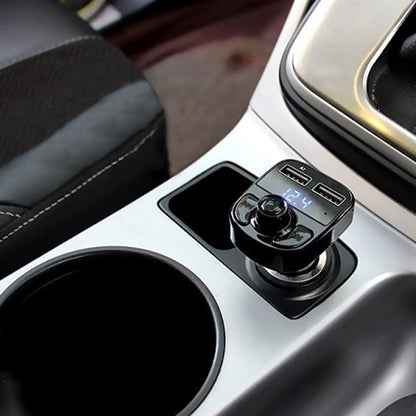 Transmetteur Bluetooth voiture installé sur la prise allume-cigare, avec écran LED, double port USB